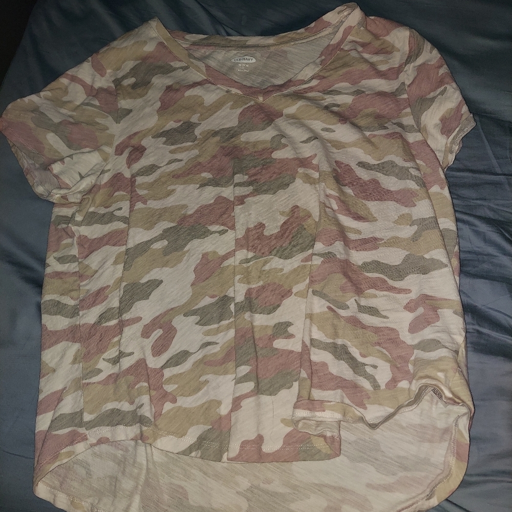 Pink-Beige-Grey Camouflage Shirt